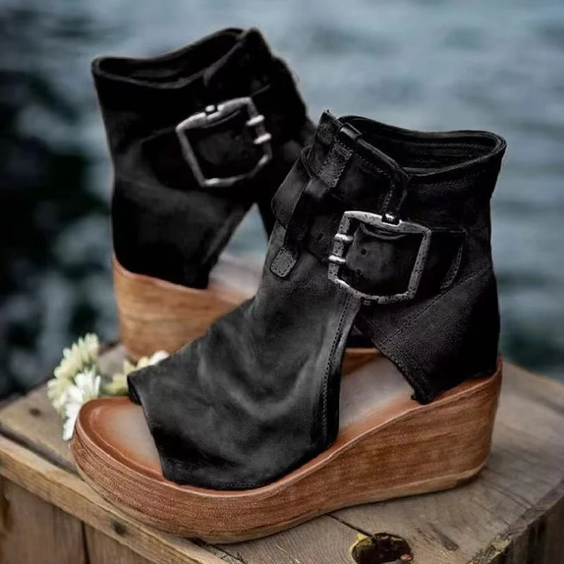 Sandales à Talon Épais avec Boucles