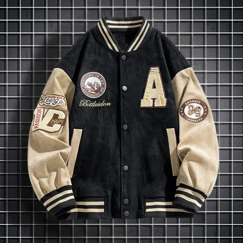 Veste Bomber Boutonnée Manches Longues avec Poches