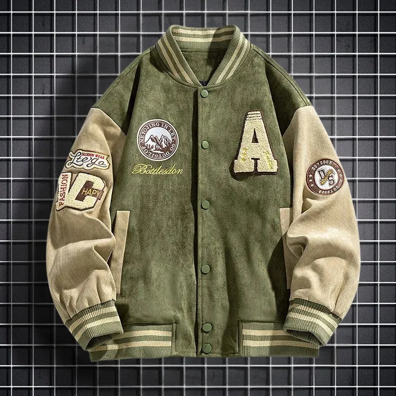 Veste Bomber Boutonnée Manches Longues avec Poches