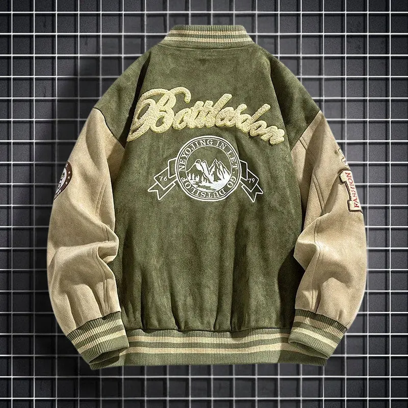 Veste Bomber Boutonnée Manches Longues avec Poches