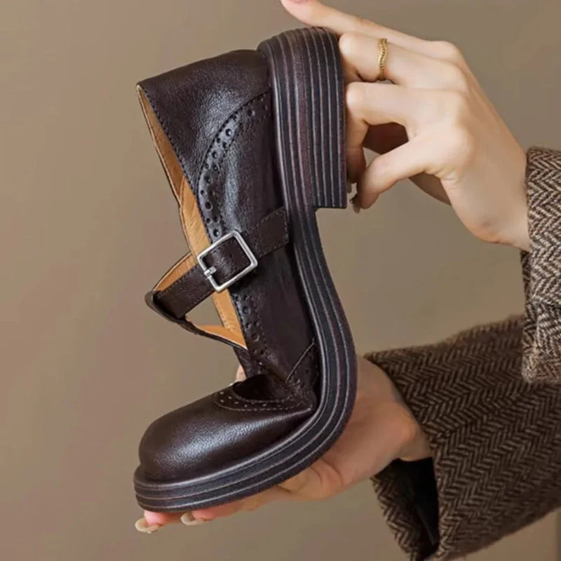 Chaussures à bout rond avec boucle ajustable et semelle antidérapante