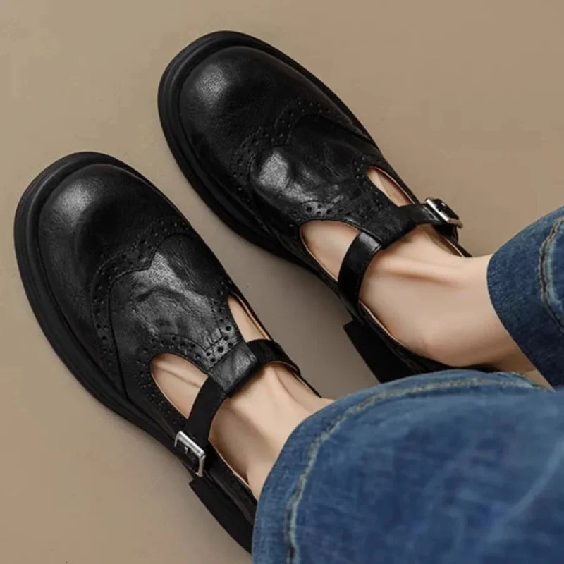 Chaussures à bout rond avec boucle ajustable et semelle antidérapante