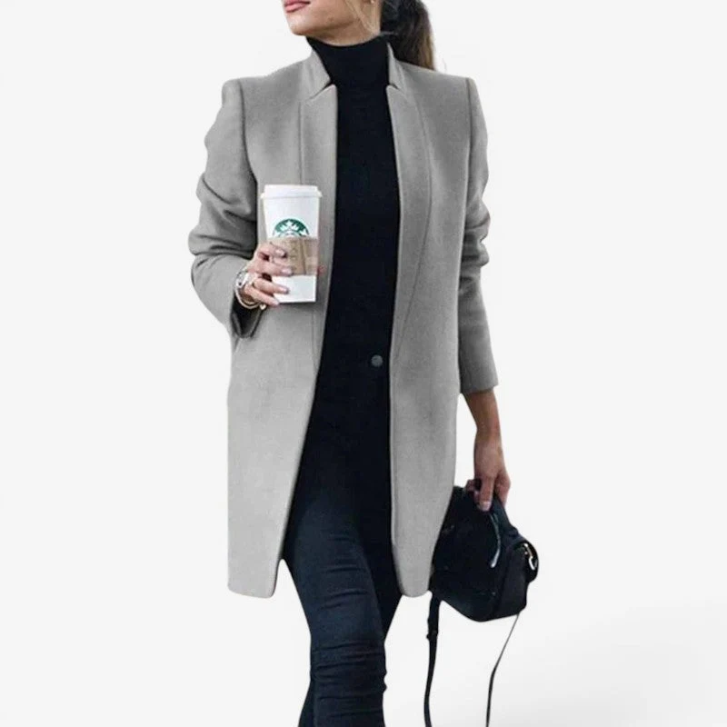 Manteau slim à manches longues avec col à revers