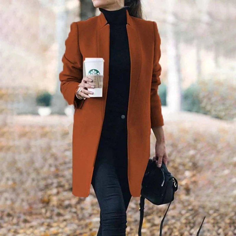 Manteau slim à manches longues avec col à revers