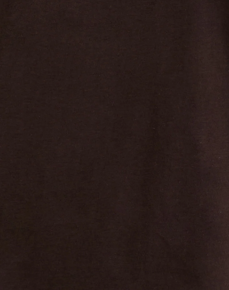 Daman Off Shoulder Basic Top in Chocolate Brown