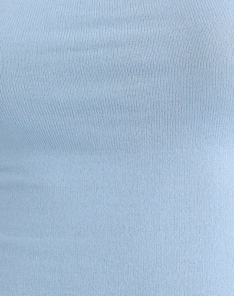 Ziva Knit Cami Vest Top in Blue