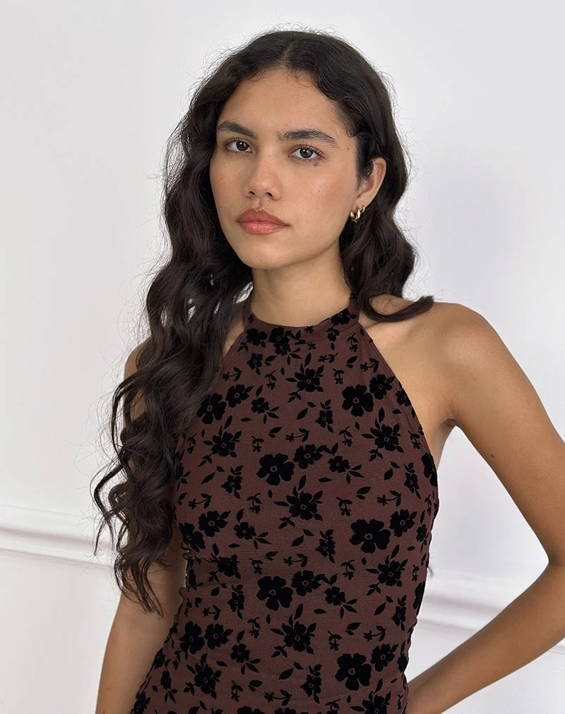Olivera Top in Brown Garden Floral