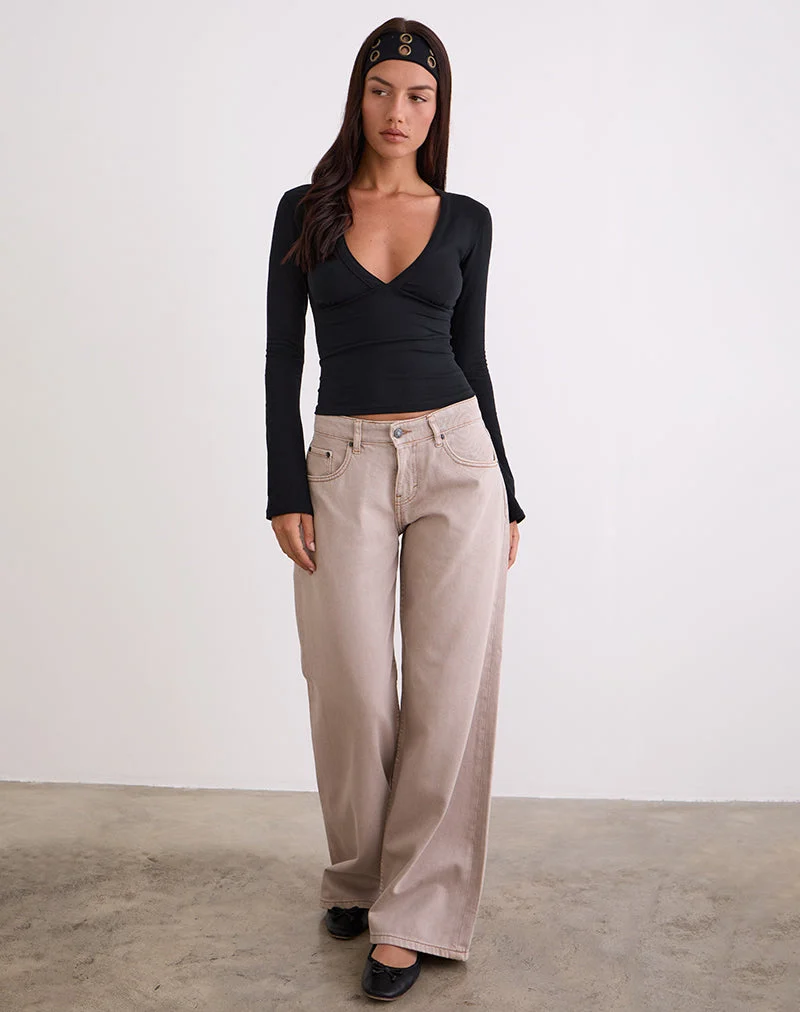 Emesy Long Sleeve Top in Black