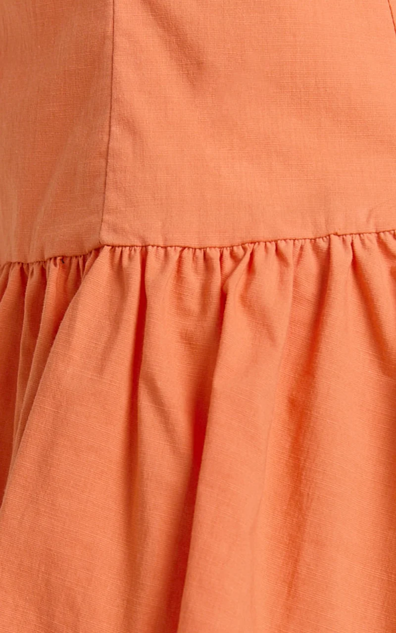 Izira Mini Dress - Boat Neck Drop Waist Shift Dress in Orange