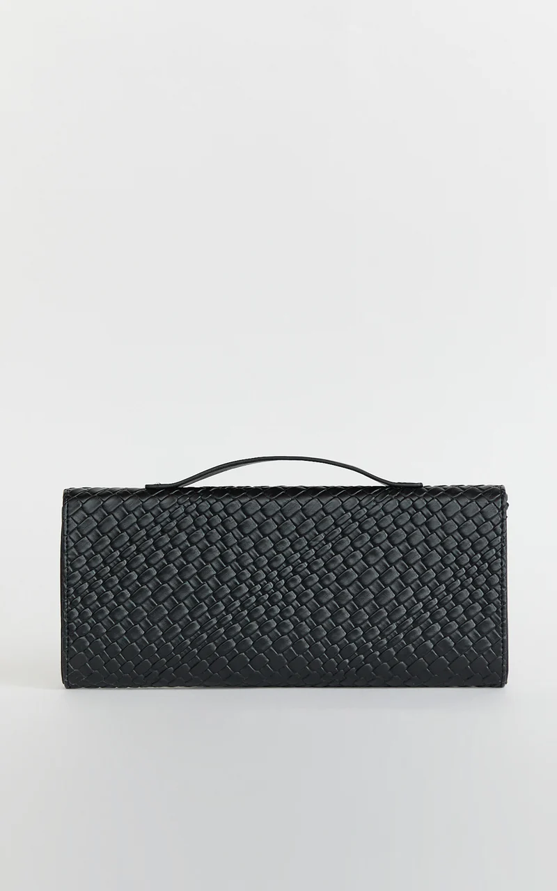 Krizza Bag - Woven Clutch Bag in Black