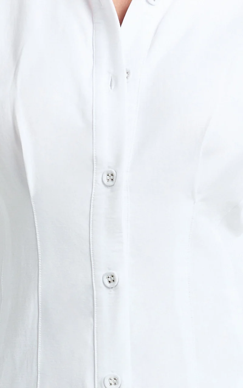 Genevieve Midi Dress - Slim Shirt Dress in White