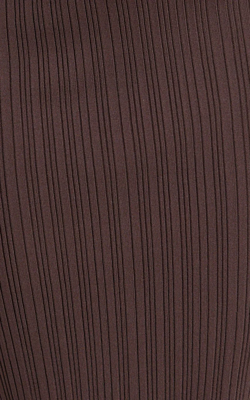 Klarisse Two Piece Top and Skirt Set - Asym Top and Maxi Skirt Set in Chocolate