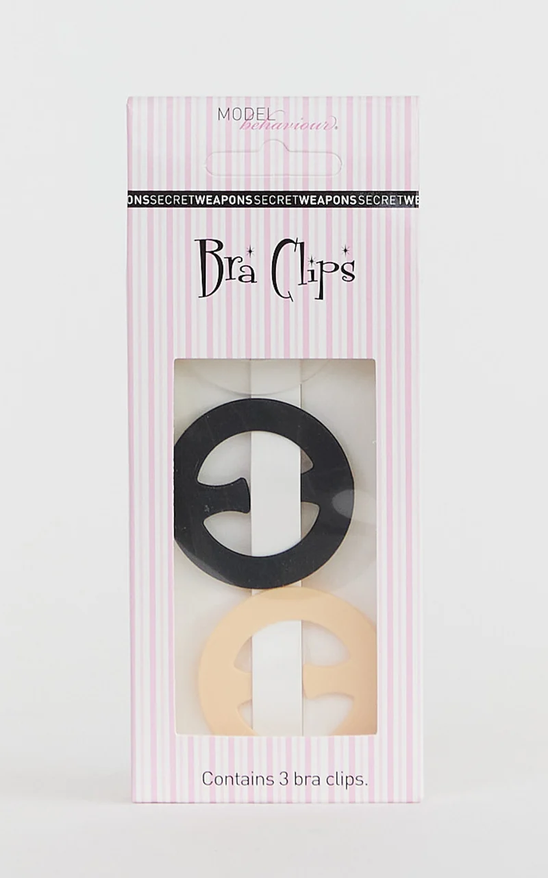 Secret Weapons - Bra Clips-Round x 3 in Clear Nude Black