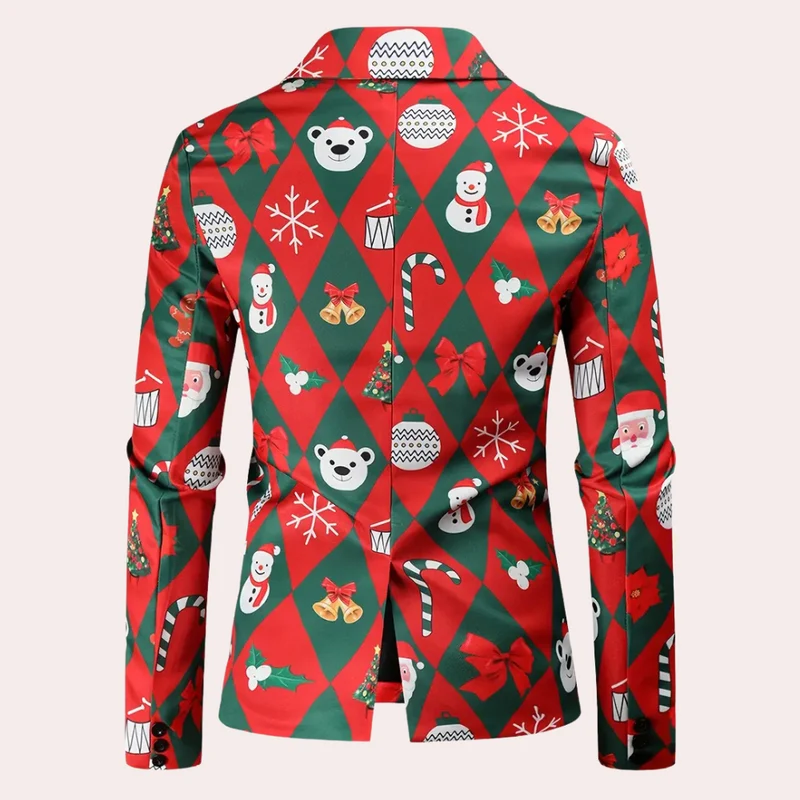 PAULOS - Blazer de Noël Tendance pour Hommes