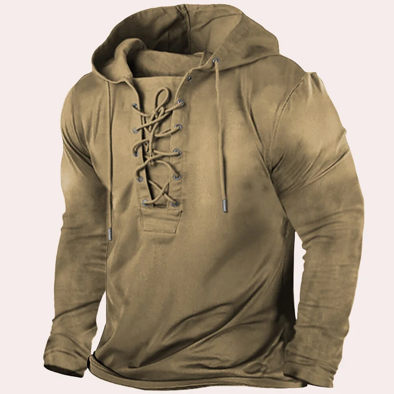 SIMO - T-shirt à manches longues avec capuche pour hommes