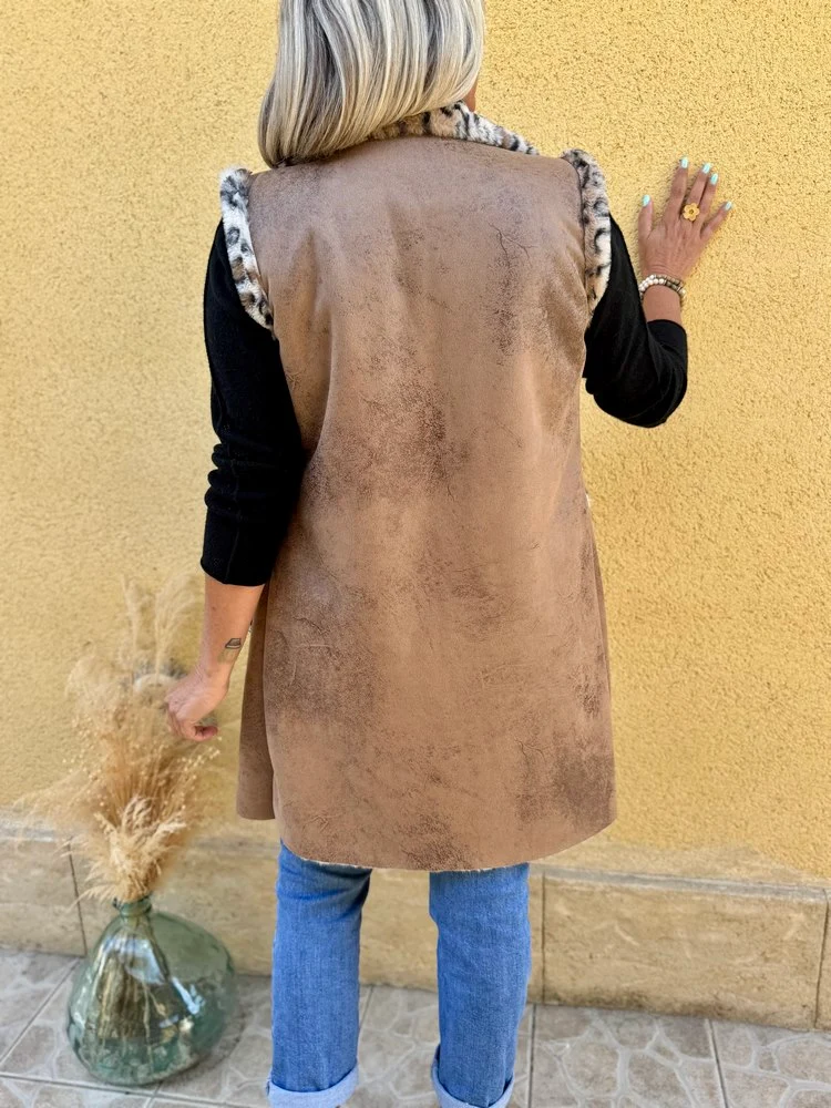 Veste longue Tania camel
