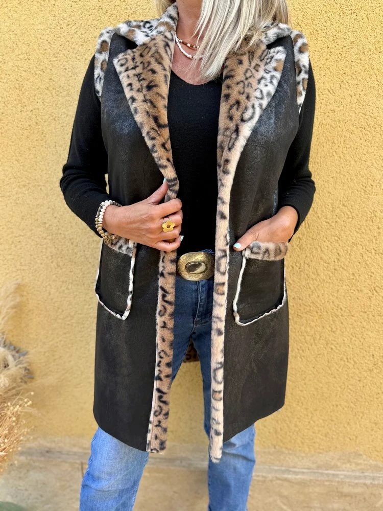 Veste longue Tania noir