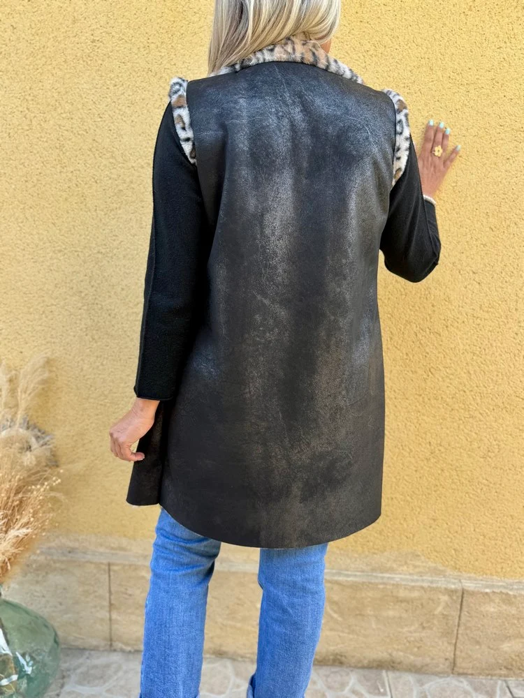 Veste longue Tania noir