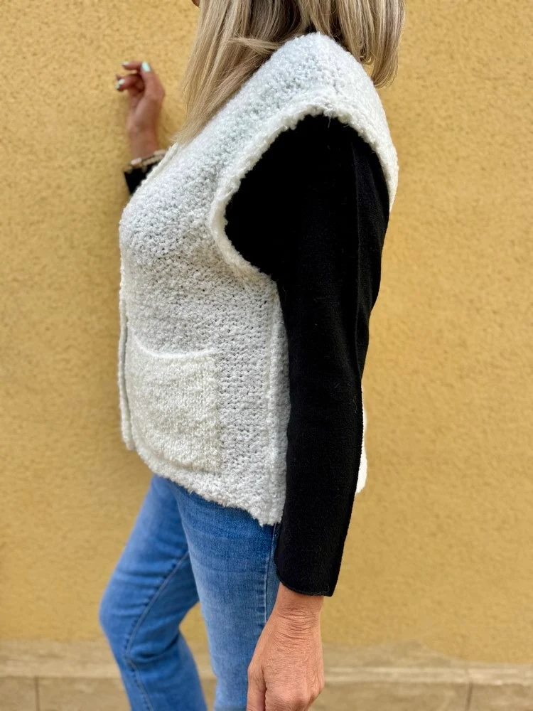 Gilet bouclettes Pedro ivoire