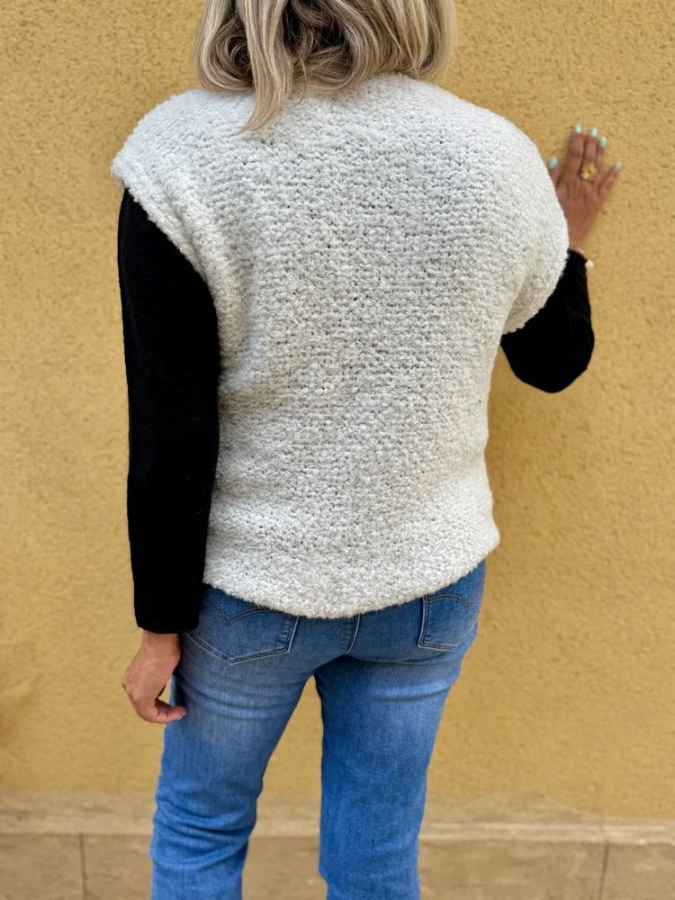 Gilet bouclettes Pedro ivoire
