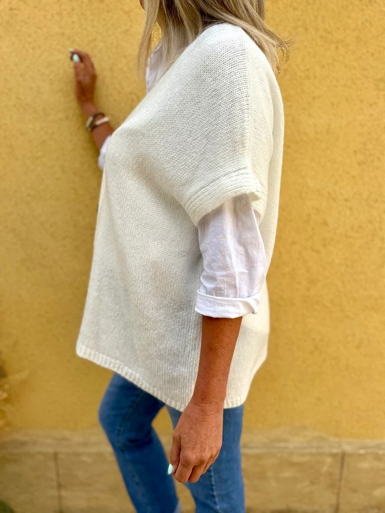 Gilet méga loose Pablo ivoire