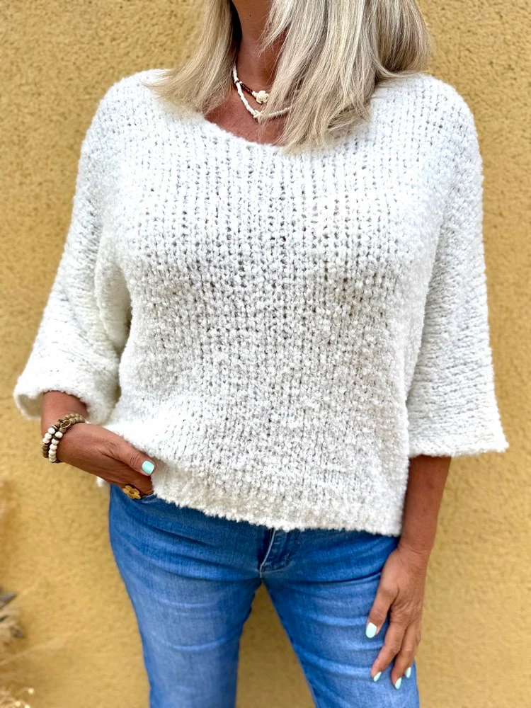 Pull bouclettes Erico ivoire