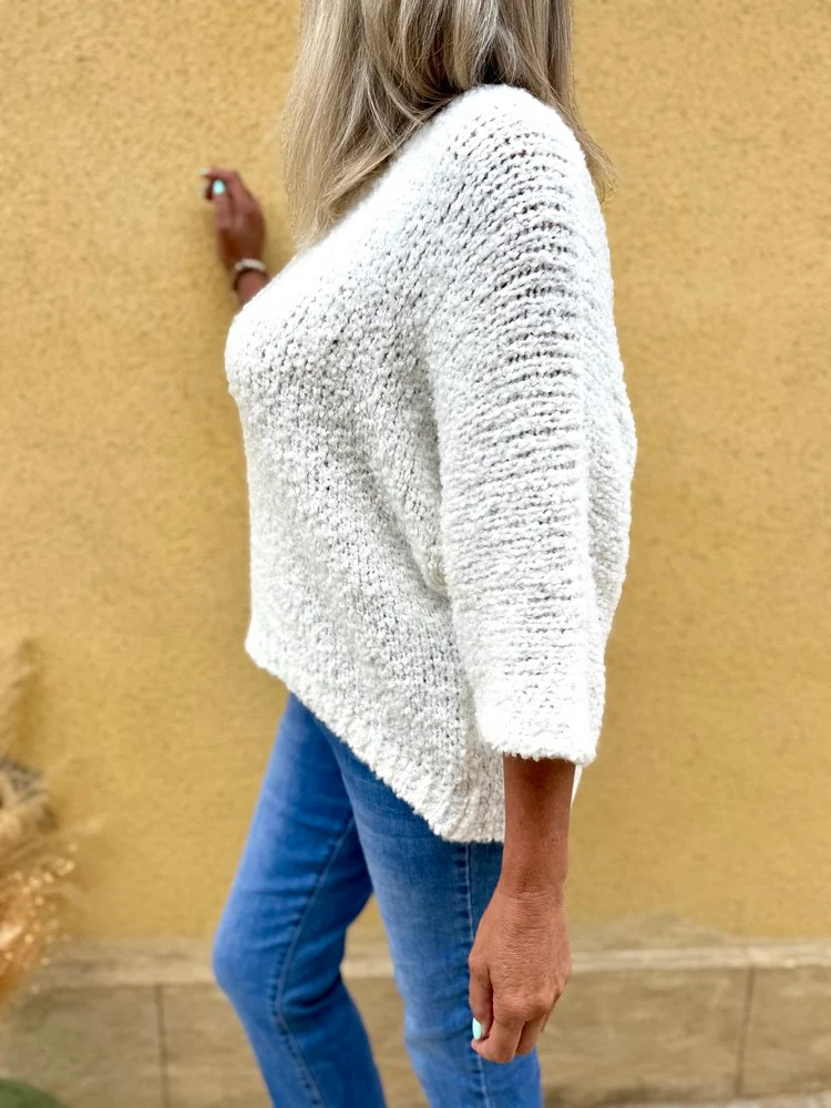 Pull bouclettes Erico ivoire