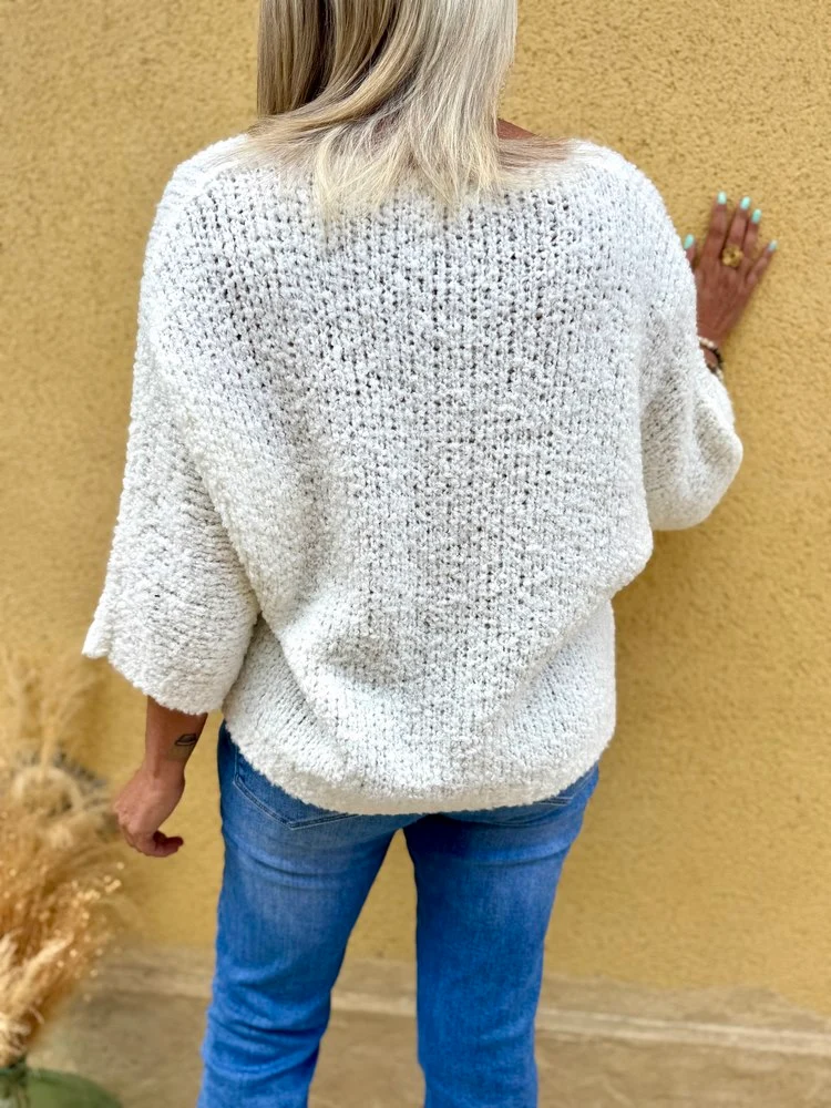 Pull bouclettes Erico ivoire