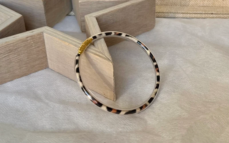 Bracelet Jonc Léo beige