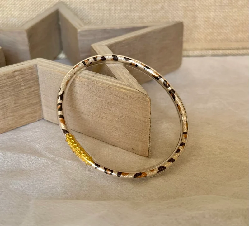 Bracelet Jonc Léo camel