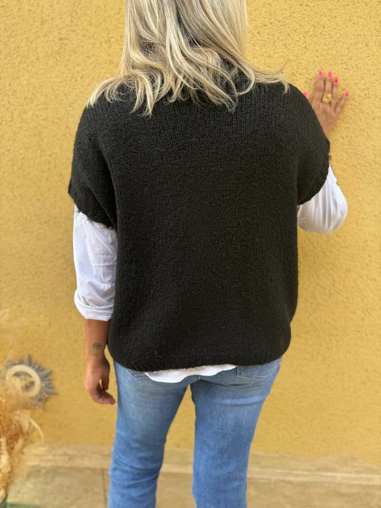 Gilet loose sans manches Polo noir