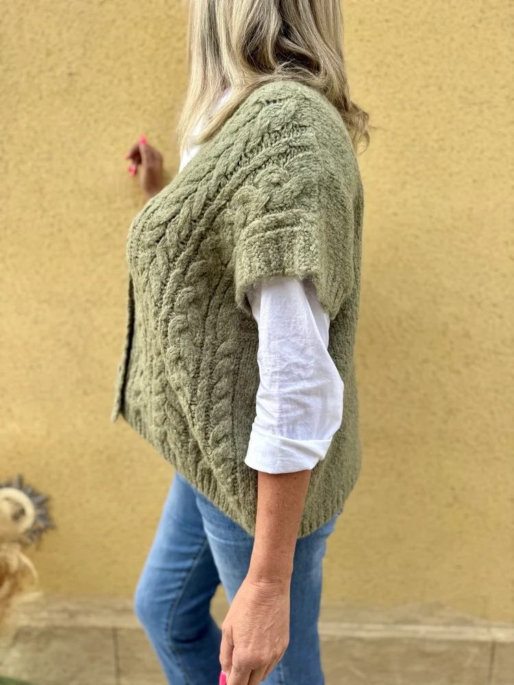 Gilet loose sans manches Polo tilleul