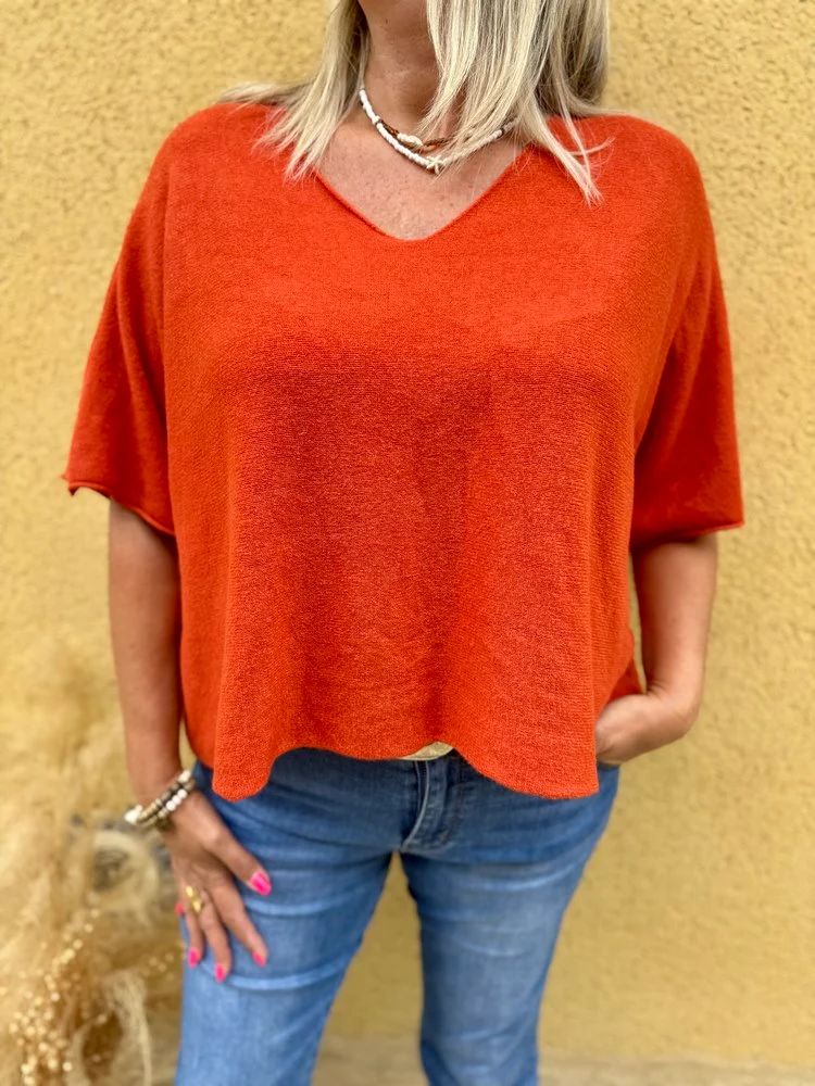 Pull loose Francisco brique orangé