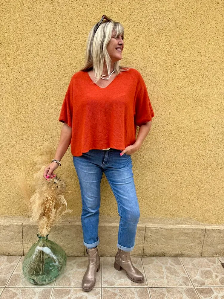 Pull loose Francisco brique orangé