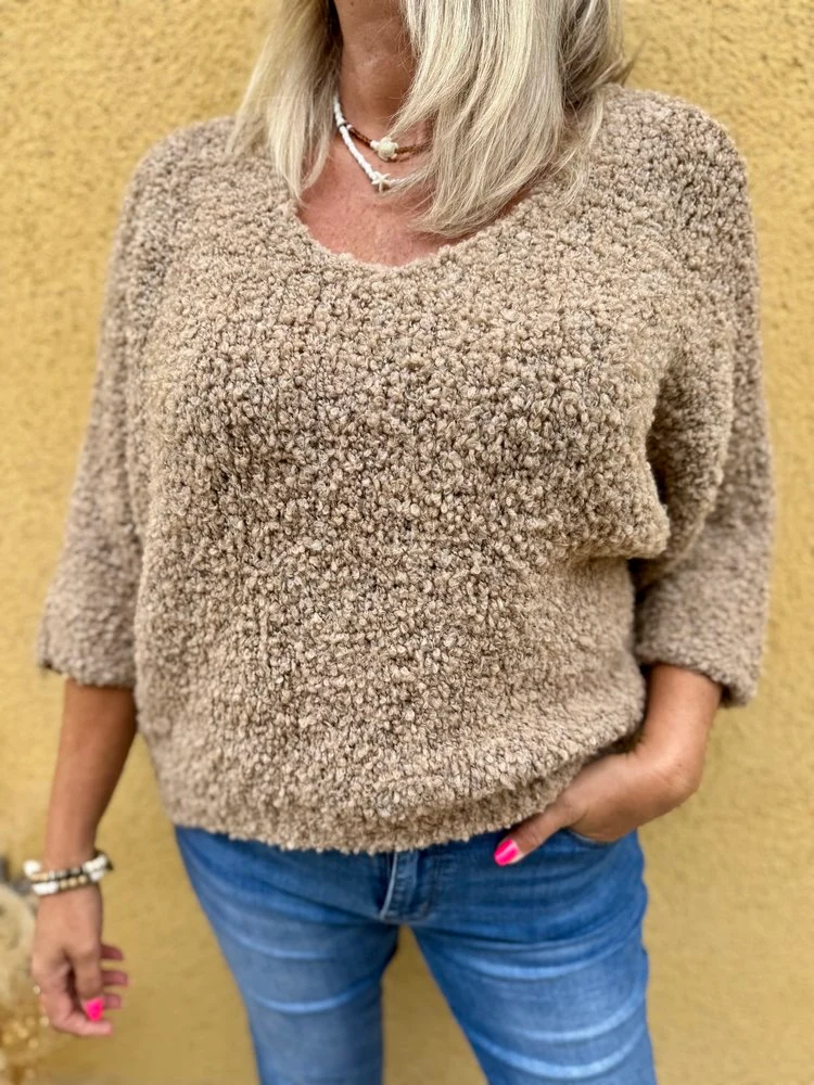 Pull bouclettes Erico camel
