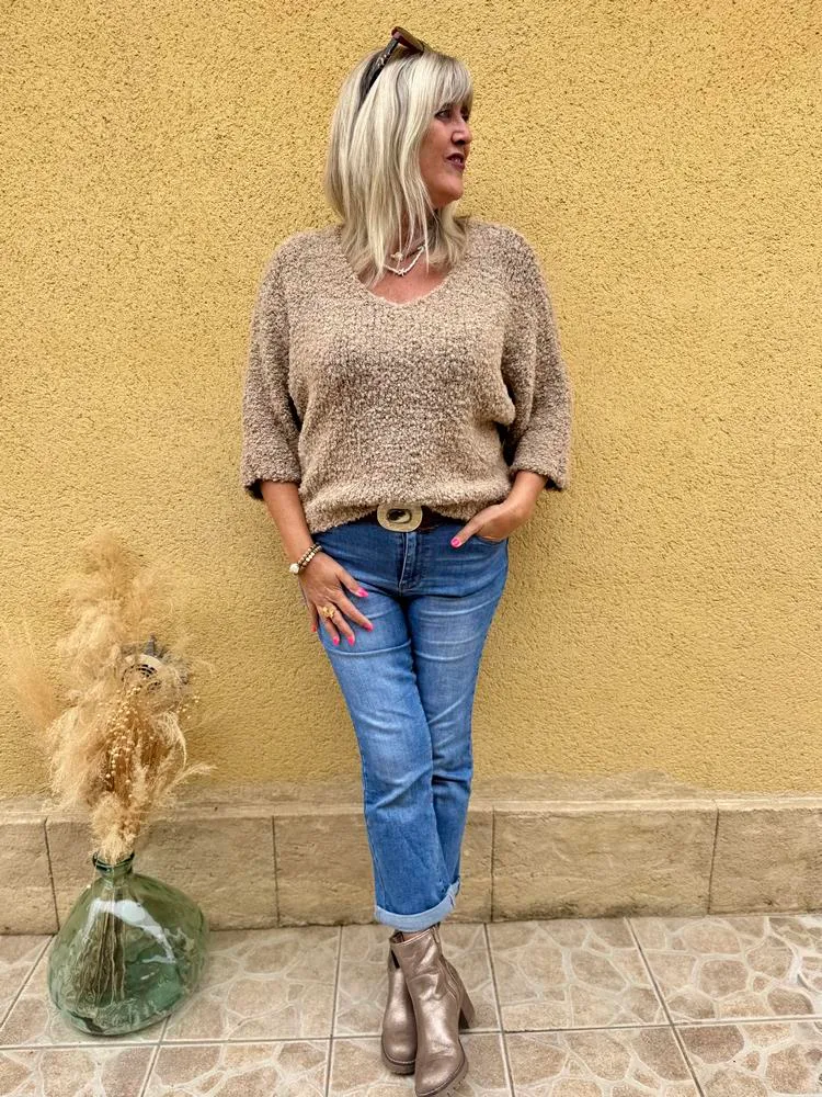 Pull bouclettes Erico camel
