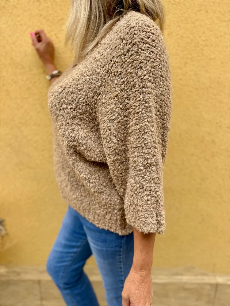 Pull bouclettes Erico camel