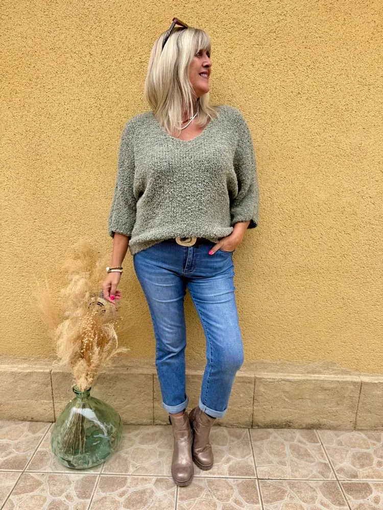 Pull bouclettes Erico tilleul