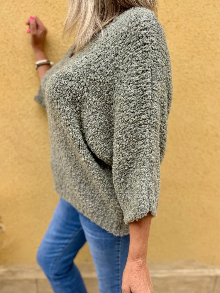 Pull bouclettes Erico tilleul