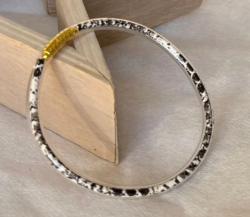 Bracelet Jonc Léo noir et blanc