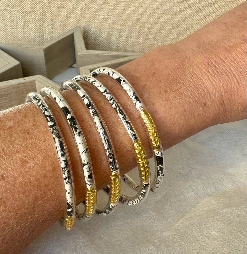 Bracelet Jonc Léo noir et blanc