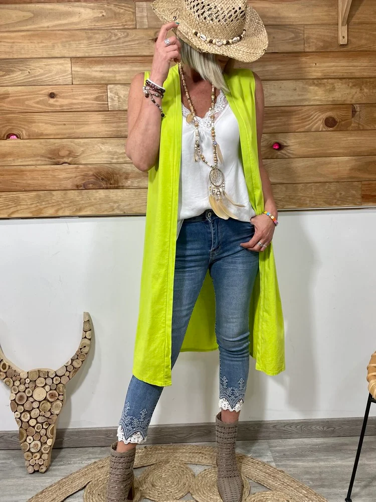 Veste sans manches Genna vert anis