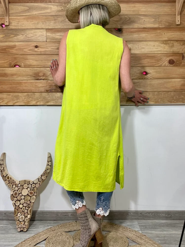 Veste sans manches Genna vert anis