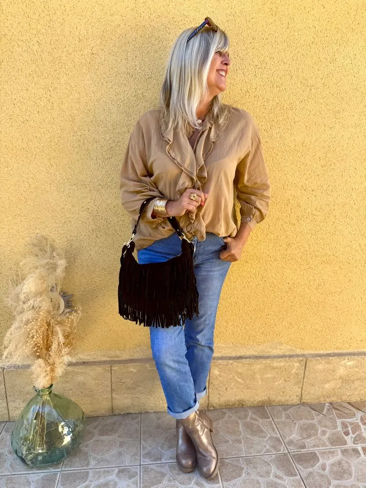 Petit sac en cuir Bohemian noir