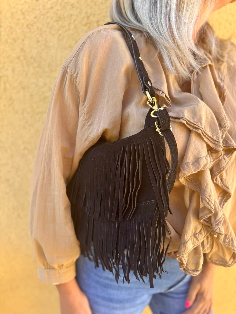 Petit sac en cuir Bohemian noir