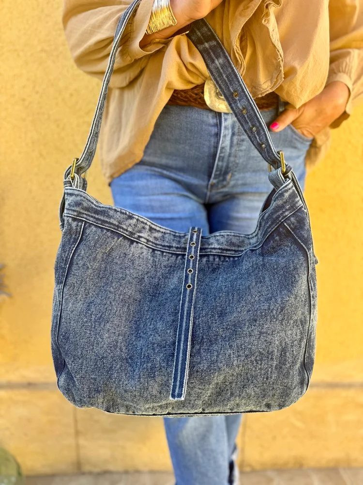 Grand sac en jean Polo bleu jean