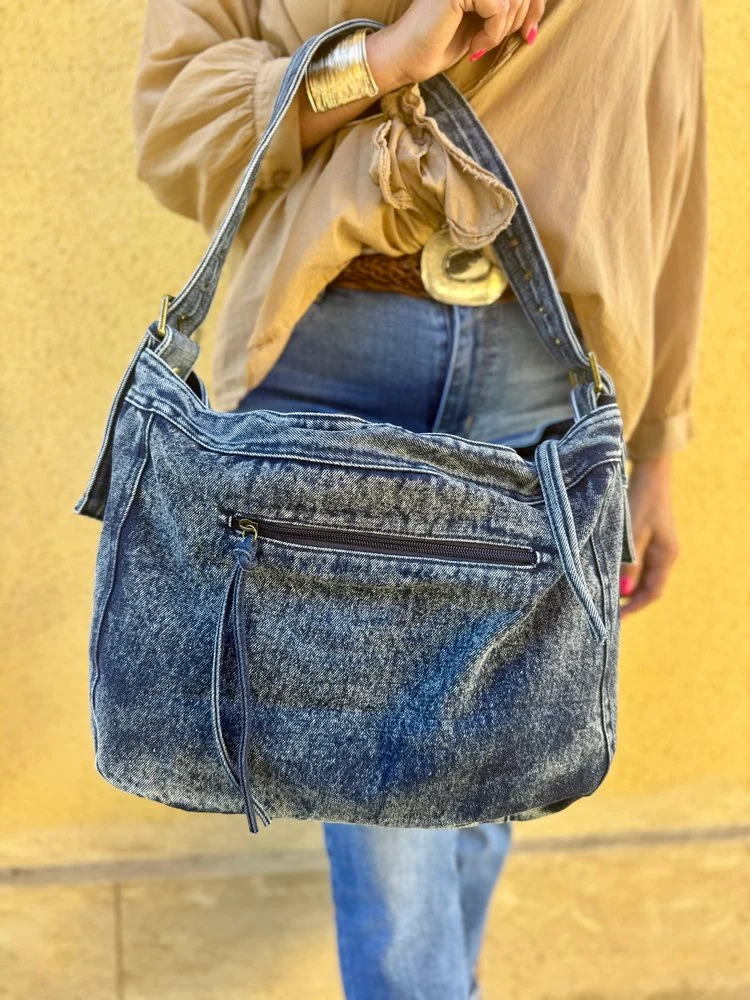 Grand sac en jean Polo bleu jean