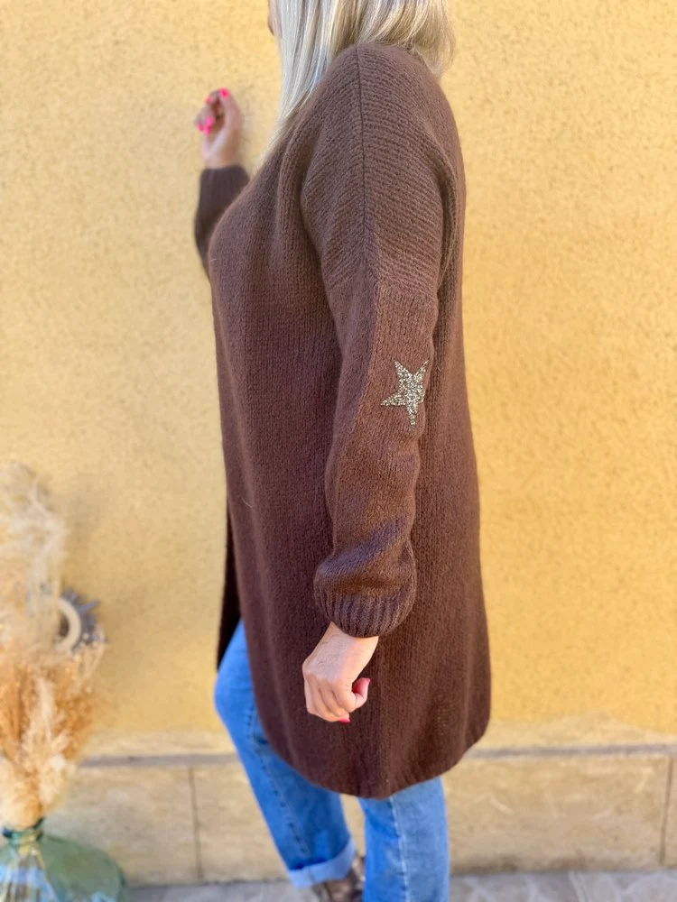 Gilet long Mathéo Etoile chocolat
