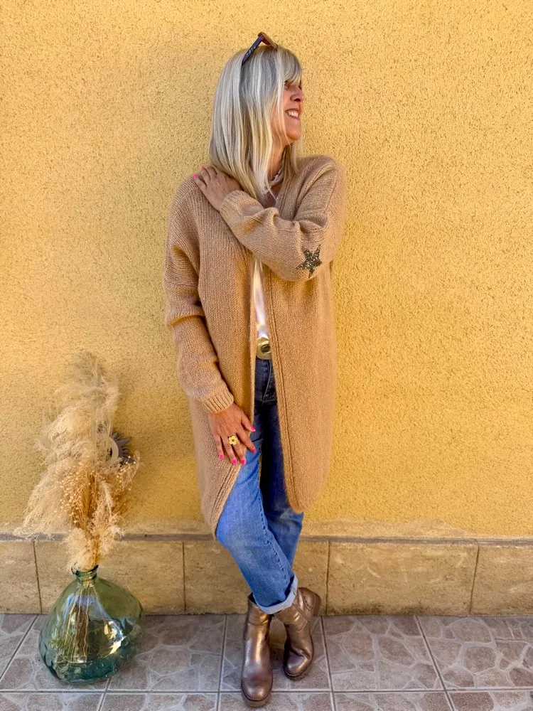 Gilet long Mathéo Etoile camel