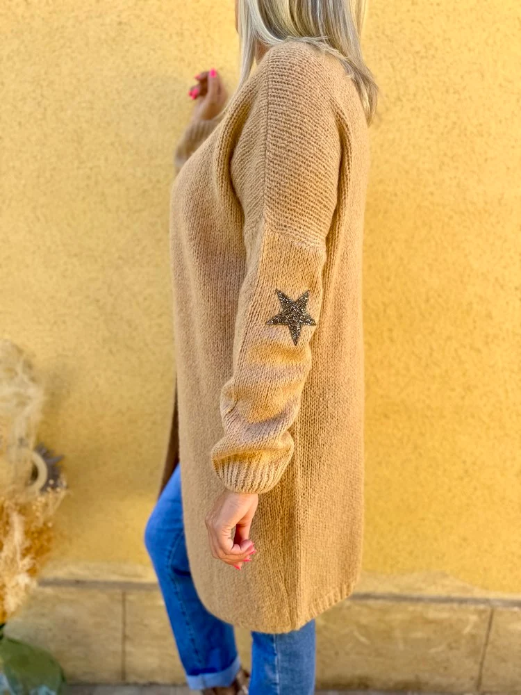 Gilet long Mathéo Etoile camel